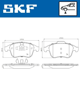 SKF VKBP 80063 Plăcuțe de frână echivalenta GDB1788 - Img 2