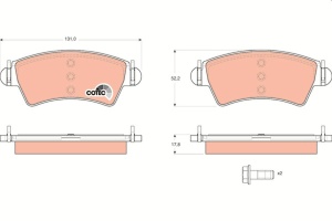 TRW COTEC GDB1501 Plăcuțe de frână potriviți pentru PEUGEOT 206 - Img 2