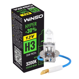 Bec Halogen Winso Hyper +30% H3 - 12V, 55W PK22s ● 3200K