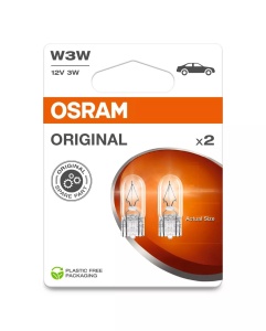Bec Osram Original W3W 12V 3W W2.1X9.5s Set 2 buc