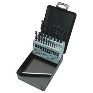 Casetă metalică cu burghie pentru metal Milwaukee HSS-R DIN338, ø1-10mm - 19 buc