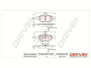 Dr!ve+ DP1010.10.0154 Plăcuțe de frână echivalenta GDB1419