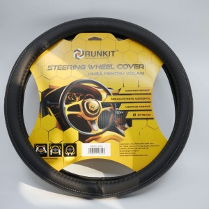 Husa de volan piele sintetica RUNKIT Negru (37-39 cm)