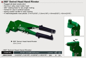 Pistol pop-nit cap rotativ