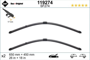 Set lamela stergator SWF Wiper FB OE LHD 650/450 mm