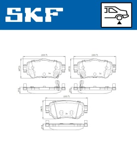 Set plăcuțe de frână SKF VKBP 90109 A echivalenta 3617 - Img 2