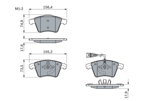 Set Plăcuțe Frână Fata Bosch 0 986 494 107 pentru Volkswagen Transporter T4, T5, T6 – Senzor Uzura inclus - Img 6