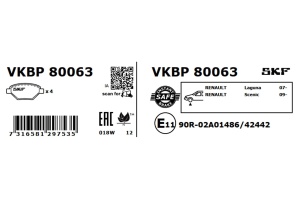 SKF VKBP 80063 Plăcuțe de frână echivalenta GDB1788 - Img 3