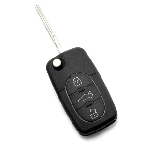 Audi - Carcasa cheie tip briceag, 3 butoane "rotunde" cu baterie 2032