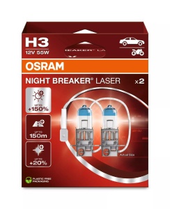 Bec Osram Night Breaker Laser Next Generation H3 12V 55W PK22s Set 2 buc