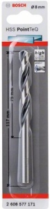Burghiu spiral HSS PointTeQ de 8,0 mm