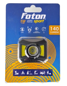 Lanterna frontala Foton Sport HL0163 7 moduri, USB-C, 3W+5W COB alb/rosu