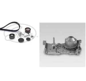 Pachet revizie Dacia Logan 1.6 16V cu kit distributie Gates si pompa apa Valeo K035671XS (130C17529R) | 506655 (210100753R) - Img 1