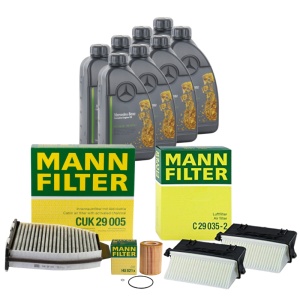 Pachet Revizie Ulei Mercedes Benz 229.52 + Filtre Mann pentru Mercedes E350 BlueTec W212 258cp