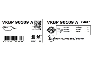 Set plăcuțe de frână SKF VKBP 90109 A echivalenta 3617 - Img 3