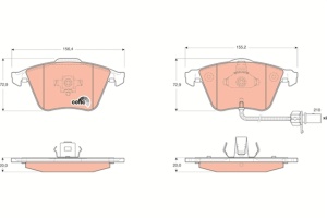 Set Placute Frana Fata Trw Audi A4 B7 2004-2011 GDB1659 - Img 3
