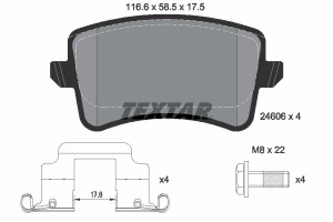 TEXTAR 2460602 Plăcuțe de frână pentru AUDI A5, A4, Q5 - Img 3
