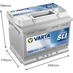 Baterie Auto Varta D24 Dynamic SLI 60Ah 12V 560408054K262