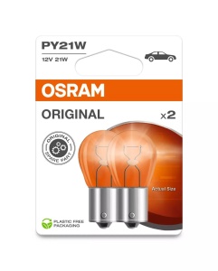 Bec Osram Original PY21W 12V 21W BAU15s Set 2 buc
