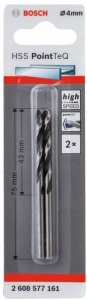 Burghiu spiral HSS PointTeQ de 4,0 mm
