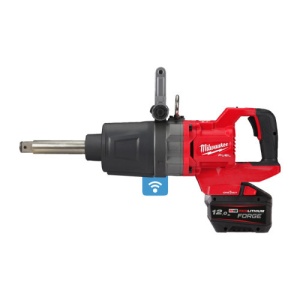 Cheie de impact 1″ ONE-KEY™ M18 FUEL™ cu mâner-D, cuplu ridicat, inel de fixare și gât lung cu un acumulator Forge M18FB12 de 18V cu 12Ah,incarcator rapid M12-18FC in valiza de transport Kitb