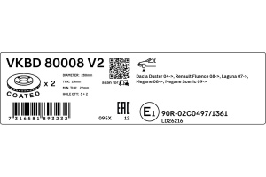Disc de frână SKF VKBD 80008 V2 Dacia Duster - Img 3