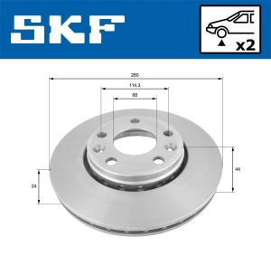 Disc de frână SKF VKBD 80008 V2 Renault Laguna / Captur / Scenic / Megane / Kangoo - Img 2