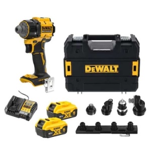 Mașină de găurit și înșurubat 18V, cu 4 atașamente, 18 V, 5 Ah, 73 Nm, valiza speciala, accesorii