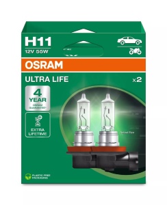 Bec Halogen Osram Ultra Life H11 | 12V - PGJ19-2 - Set 2 buc