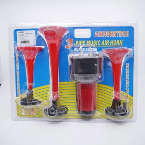 Claxon auto 3 trompete, compresor aer inclus, 12V