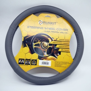 Husa de volan piele sintetica RUNKIT Gri (37-39 cm)
