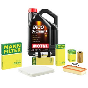 Pachet Revizie Ulei MOTUL + Filtre Mann pentru Audi A4/A5 B8.5 2.0TDI 150cp