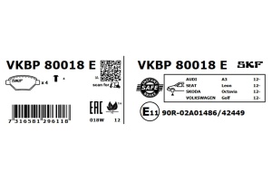 SKF VKBP 80018 E Plăcuțe de frână echivalenta GDB2143 - Img 3