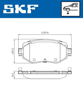 SKF VKBP 80083 Plăcuțe de frână pentru RENAULT MEGANE echivalenta GDB2175 - Img 2
