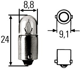 Bec Hella 2W 24V BA9s