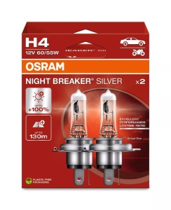 Bec Osram Night Breaker Silver H4 12V 60/55W P43t Set 2 buc