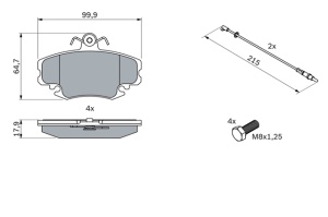 Set Placute Frana Fata Bosch Dacia Sandero 1 2008-2012 / Logan 1 2004-2012 / 0 986 467 720 - Img 5