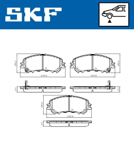 SKF VKBP 80108 A Placute de frana echivalenta GDB3648 - Img 2
