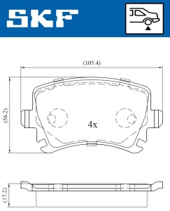 SKF VKBP 90014 Plăcuțe de frână echivalenta GDB1622 / GDB 1551 - Img 2