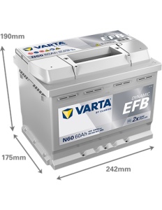 VARTA DYNAMIC EFB N60 12V 60Ah 640A - Img 3