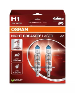 Bec Osram Night Breaker Laser Next Generation H1 12V 55W P14,5s Set 2 buc
