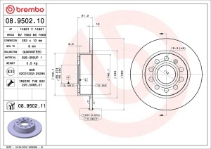 BREMBO COATED DISC LINE 08.9502.11 Disc de frână - Img 2