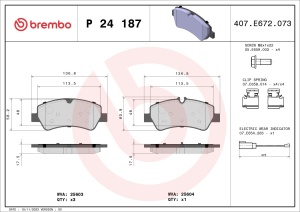 BREMBO P 24 187 Plăcuțe de frână pentru FORD TRANSIT, TOURNEO CUSTOM, TRANSIT CUSTOM echivalenta GDB2161 - Img 6
