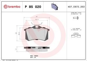 BREMBO Prime P 85 020 Placute de frana - Img 3