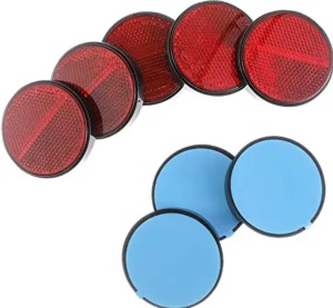Catadioptru rotund autoadeziv 60 mm Rosu