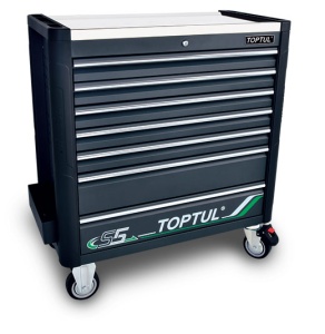 Dulap scule Toptul echipat 340 piese; 7 sertare