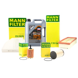 Pachet schimb ulei Liqui Moly 5L+ filtre MANN pentru grupul VAG - VW AUDI SKODA SEAT 1.9TDI, 2.0TDI