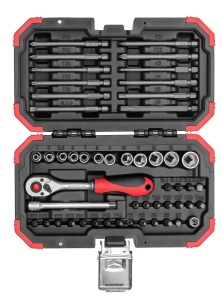 Set biti 1/4 cu clichet reversibil 51 piese,