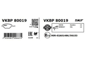 Set placute frana disc SKF VKBP 80019 Renault Clio 4 / Symbol - Img 5
