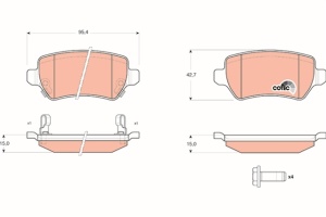 Set Placute Frana Spate Trw Opel Astra H 2004-2009 GDB1515 - Img 3
